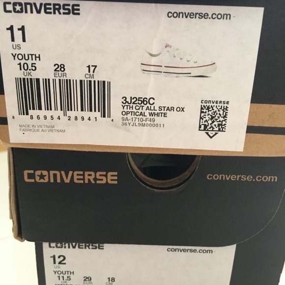 BRAND NEW youth converse chuck taylor all star ox white shoes size 11 - Picture 5 of 6